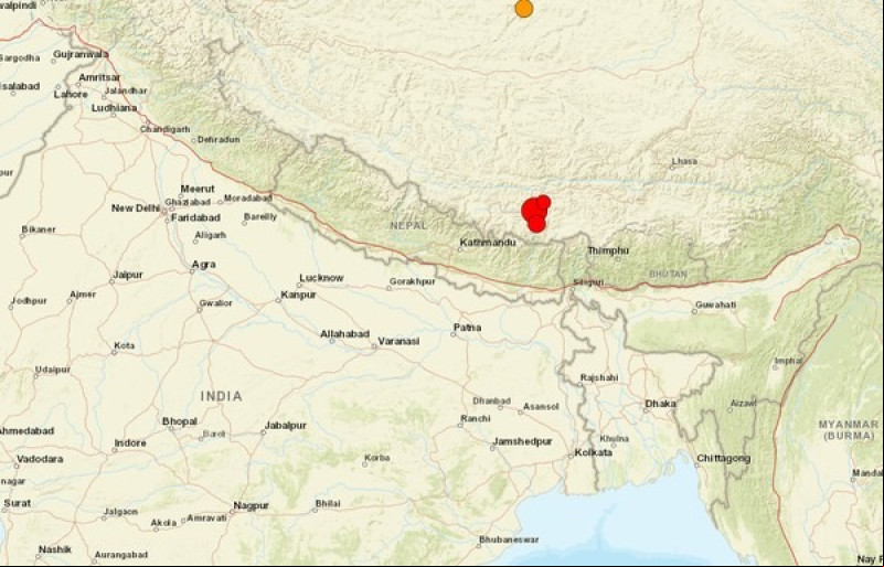 Terremoto de magnitude 6,9 no Tibete deixa mais de 90 mortos - (Divulgação/USGS)