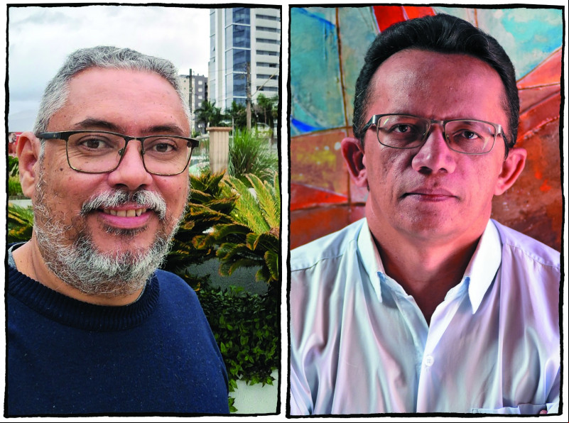 Jornalista Marcelo Costa e cartunista Jota A - (Divulgação)