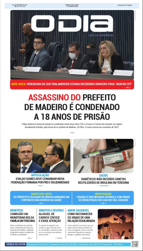 Confira os principais destaques do Jornal O Dia desta quarta-feira (11)