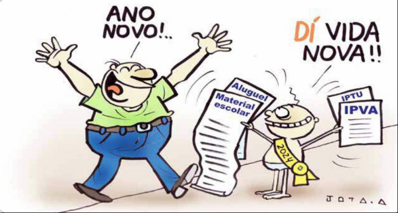 Charge do Jota A publicada em 02/01/2024 no Jornal O Dia